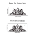 Detaillierte Maßangaben für Mandala Lotus Wandtattoo mit Layout- und Endfertigmaßen - Mandala-Muster Stil (FX2045)
