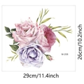Detailansicht der M-208 Wandsticker mit Rosenblüten und Größenangaben für das Bad - Rosencluster-Muster (M-208)