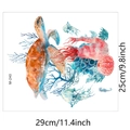 Nahaufnahme von Meereslebewesen-Wandstickern mit Aquarell-Schildkröte und Seepferdchen-Motiven - Meereslebewesen (M-240)