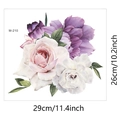 Detail view of purple floral toilet sticker with 29x26cm dimensions and watercolor peony - Floral Style (M-210)