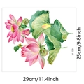 Detail van tropische lotus muursticker met afmetingen 29x25cm voor huisdecoratie - Lotus Stijl (M-239) / 29*25cm