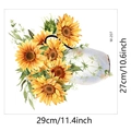Detalle de los adhesivos de pared de girasol con arte floral acuarela y dimensiones - Estilo de Girasol en Maceta de Acuarela (M-207)