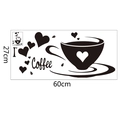 Detalle de vinilo decorativo de 27x60cm con taza de café y corazón para la pared - 27*60cm