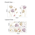 Dettaglio dell'adesivo murale loto 3D con dimensioni finali 55x90cm e layout della pellicola - 25*70cm*2pcs