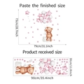Wandsticker Bär Maße: 90x30cm Bogenformat und 79x73cm fertige Layoutgröße für Kinder - Rosa Bär Stil (FX-D391) / 30*90cm