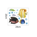 Adesivi murali pesci tropicali acquerello luminosi per decoro bagno e cameretta - Layout 20x24cm / YTL004 Verde Fluorescente
