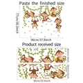Détail des stickers muraux singe avec dimensions du produit et plan de pose - 30*90cm*2PCS (Réf: FX-C283 Impression)