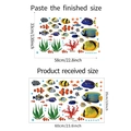 Gedetailleerde maattabel voor de oceaanwereld vis muurstickers voor decoratie in huis - 30x60cm