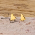 Minimalist gold Christmas tree stud earrings with dimensions of 0.9cm height - Christmas Tree Style (903) / Gold