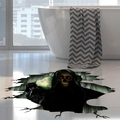 Sticker de sol Halloween 3D avec faucheuse effrayante sortant d'une fissure au sol - Style Faucheuse Squelette (halloween046)