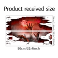 Detailed dimensions of Halloween wall sticker with zombie hand, moon, and bats motifs - 30*90cm (halloween044)