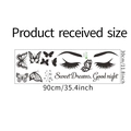 Detailsicht des Sweet Dreams Wandtattoo mit Schmetterling und Wimpern auf weißem Grund - 30x90cm