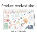 Gedetailleerde afmetingen van cartoon regenboog dieren muurstickers kinderkamer, 60x40cm - 40*60cm