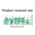 Detail view of tropical plant wall stickers with dimensions and green foliage layout - 30*90CM Layout