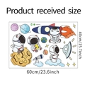 Cartoon Weltraum Wandtattoo Set mit Astronauten und Raketen auf einer 60x40cm PVC-Folie - Weltraum Astronaut Stil (LD64040)