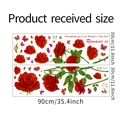 Dettaglio di adesivi murali con rose rosse che mostra due fogli da 30x90cm e farfalle - Layout 30*90CM*2PCS
