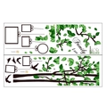 Vinilo decorativo de Árbol genealógico verde con marcos de fotos y aves FX-C91 - 30x90cm x 2 PCS
