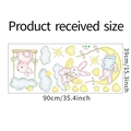 Pegatinas de pared de conejo y luna dimensiones 90x39cm para decorar cuarto infantil - Diseño 39x90cm