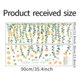 Detail view of vine wall decals showing 30x90cm sheet dimensions and floral patterns - 90*30*2cm