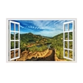 3D faux window wall sticker featuring a scenic view of the Great Wall of China landscapes - Great Wall of China Landscape (JC072)