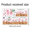 Detail-Layout der rosa Lilien-Wandaufkleber mit Größenangabe 30x90cm pro Bogen - 30*90CM*2PCS Layout