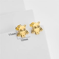 Golden cat-bat ear studs with polished metallic finish and spooky minimalist design - Gold