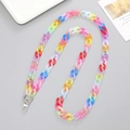 Catena a tracolla colorata in acrilico per telefono con chiusura a moschettone argento - Maglia Singola 17*23mm / Acrilico Jelly Lucido (Misto)