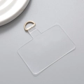 Λεπτομέρεια διάφανου επιθέματος TPU για κορδόνι κινητού με χρυσό μεταλλικό κρίκο D - Τετράγωνο (C315) / Διαφανές (Χρυσό Κούμπωμα) (C315)