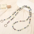 Luxurious iridescent crystal bead strap with silver ring clasps for phones and bags - Multi-color Beaded Style (K2140)