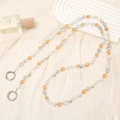Chic multi-color beaded lanyard with silver ring clasps for phone and bags decoration - Bi-color Beaded Style (K2139)