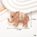 Sprankelend olifant DIY-sieradenaccessoire met roze strassteentjes op gouden basis - D2089 Olifant (Roze)