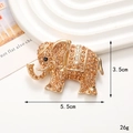 Gouden olifant hanger met barnsteen strass steentjes, 5,5cm x 3,5cm voor DIY decoratie - D2088 Olifant (Champagne)