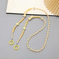 Cute yellow rabbit beaded crossbody chain strap with colorful acrylic beads and metal clasp - K2268 Yellow Rabbit Crossbody Chain