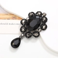 Vintage zwarte edelsteen broche met druppelhanger voor DIY sieraden accessoires - Legering / Gun Black Zwarte Steen