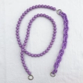 Detail of purple acrylic beaded chain with silver metal rings for DIY phone case or handbag - Deep purple