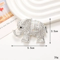 Elephant charm pendant with clear and colorful rhinestones in silver finish 5.5x3.5cm - D2087 Elephant (Silver)