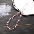 Handgefertigte rosa Handy-Anhänger mit Herzperlen und transparenten Acrylperlen für Frauen - Rosa