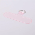Transparante roze TPU-telefoonlipje met zilveren D-ring voor veilige polskoordbevestiging - Roze