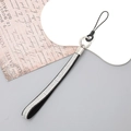 Luxury rhinestone phone strap with black suede band and sparkling silver crystals - K2814-Black PU Leather Rhinestone Lanyard
