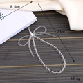 Handmade clear beaded bow phone strap lanyard for charms and camera accessories 23cm - Clear