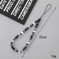 Beaded crystal butterfly phone charm strap in dark purple and black 22cm 16g - Dark Night Beaded + Letter C Style (K3076)