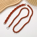 Caramel orange acrylic chain and faceted beads strap for DIY phone cases and bags - Coffee