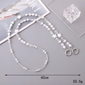 Elegante Perlen-Handykette zum Umhängen mit weißen Herz- und sternförmigen Kristallperlen - Unregelmäßige Blumen-Umhängekette (K3098)