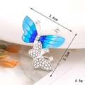 Dettaglio dimensioni dell'accessorio a farfalla con strass per gioielli fai da te - Farfalla Blu