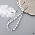 Ciondolo per telefono con perle irregolari, lunghezza 23 cm e peso 13 g per borse - Stile Perla e Cristallo (K3173)