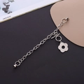 Silver link chain charm with flower pendant and magnetic OT clasp on textured surface - Plum Blossom Pendant Metal Style (K1240)