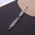 Close-up of silver metal double-layered chain with T-bar toggle clasp and industrial finish - Aluminum Chain Metal Style (K1242)