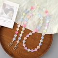 Correa para móvil de perlas de concha acrílica con dijes de colores macarrón vibrantes - Estilo de Cadena Bandolera de Concha Color Gelatina (K3216)