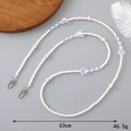 Elegant beaded pearl crossbody chain for phone with colorful butterfly charms and metal hooks - 60cm Crossbody Chain / Crystal Artificial Pearl Butterfly Style (K3267)