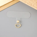 Transparent PVC phone tether tab with reinforced gold metal D-ring for phone lanyards - Transparent Gold Buckle